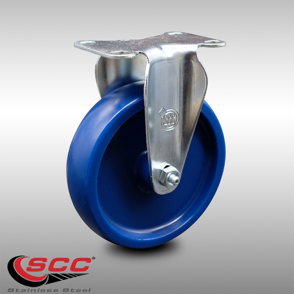 5 Inch SS Solid Polyurethane Wheel Rigid Top Plate Caster